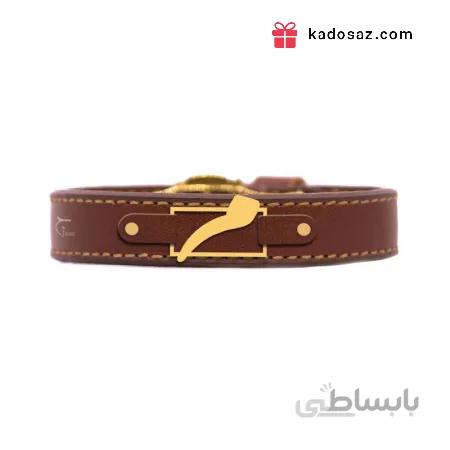 دستبند با چرم طرح ساده با لوگو اسم یا حرف