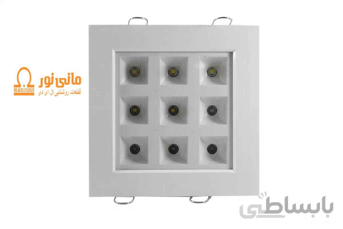چراغ توکار سقفی 9 وات مربعی رشد گیاه