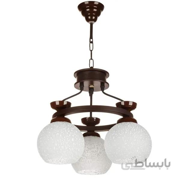 لوستر چوبی ۳ شعله چشمه نور کد G560/3-BR