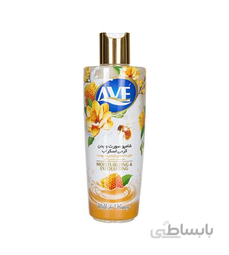 شامپو صورت و بدن کرِمی اسکراب اوه با رایحه شیر و عسل 400 گرم
