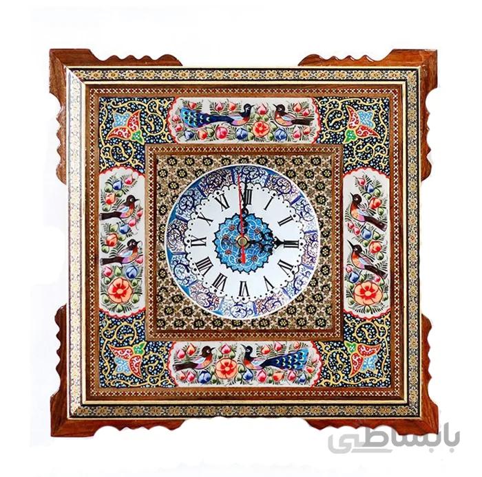 ساعت خاتم کاری طرح گل و مرغ گوشه دارکد LN-99