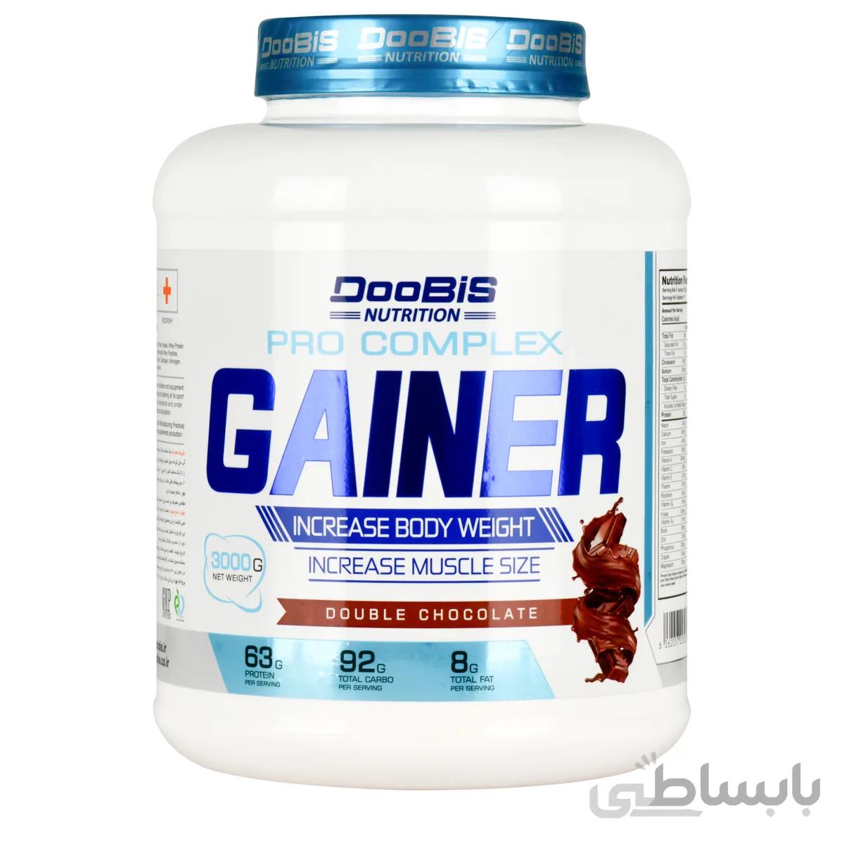 پودر گینر پروکمپلکس دوبیس با طعم دبل چاکلت 3000 گرم ا DooBIS Pro Complex Gainer Double Chocolate Powder 3000gr