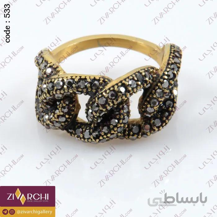 انگشتر استیل مارکازیت (طرح زنجیر) 533