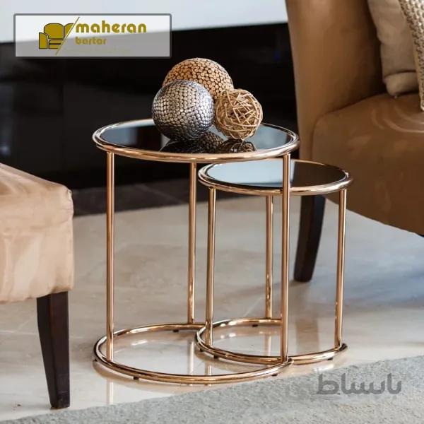 میز عسلی استیل دوتیکه طرح سالویا SALUYA