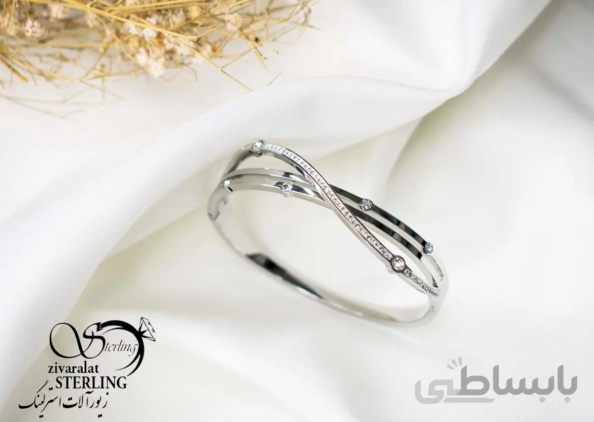 دستبند النگویی استیل زنانه کد 6017