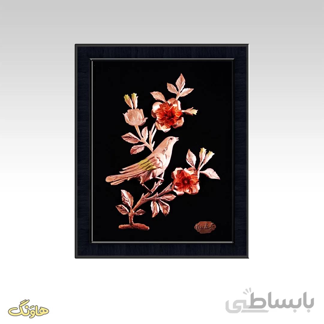 تابلو معرق گل و پرنده A13