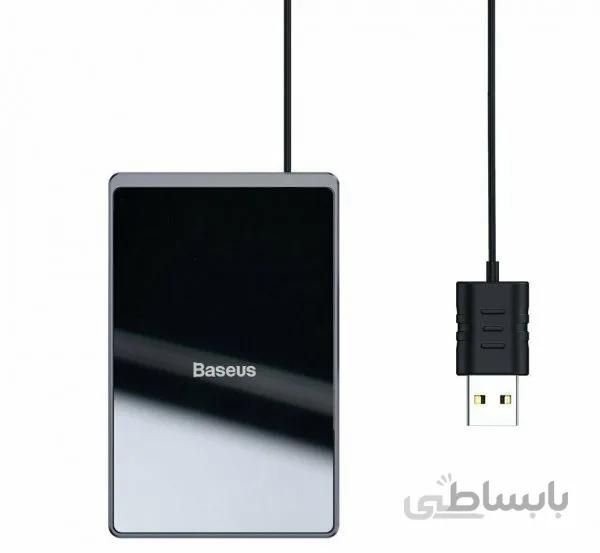 شارژر وایرلس مینی بیسوس Baseus Card Ultra-Thin WX01B-01 ا Baseus Card Ultra-thin Wireless Charger 15W with USB cable 1m
