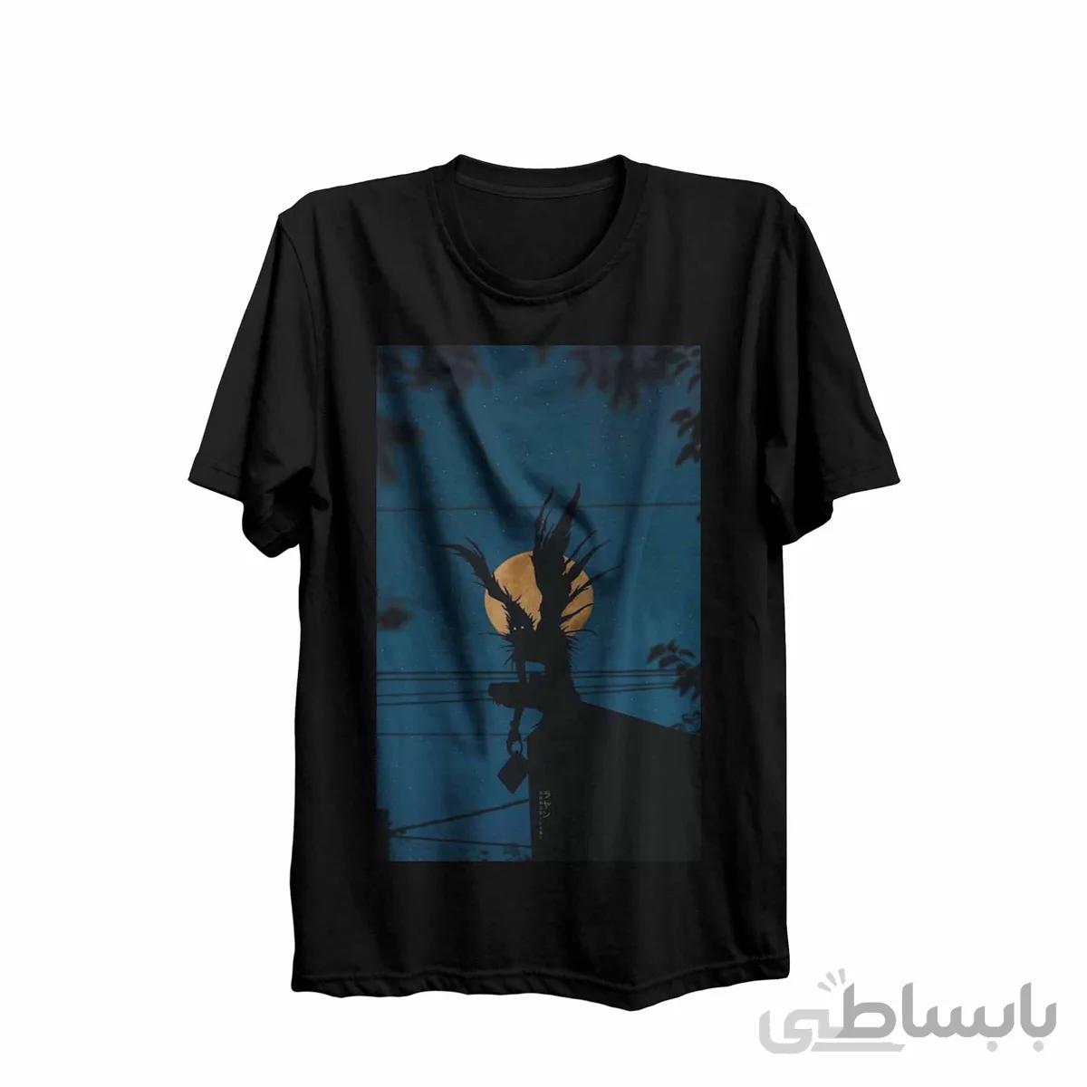 تیشرت یقه گرد مشکی طرح انیمه دفترچه مرگ death note-کپی-کپی-کپی-کپی