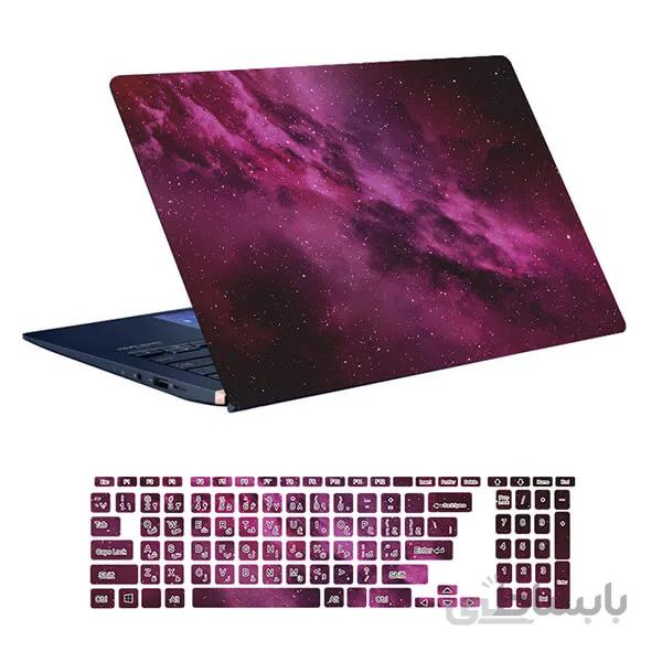 اسکین لپ تاپ طرح Space کد ۷۵ به همراه استیکر کیبورد