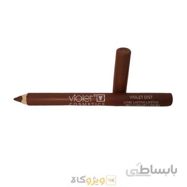رژ لب مدادی 24 ساعته ویولت کرم قهوه ای پر رنگ