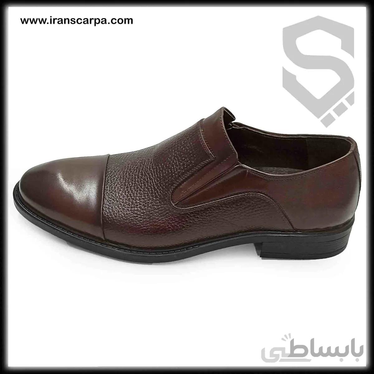 کفش چرم مجلسی مردانه مدل لئون