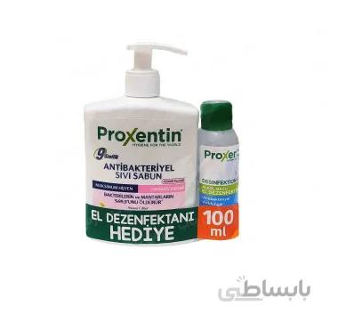 صابون مایع آنتی باکتریال Proxentin حجم 500 میلی + ژل ضدعفونی کننده 100 میلی