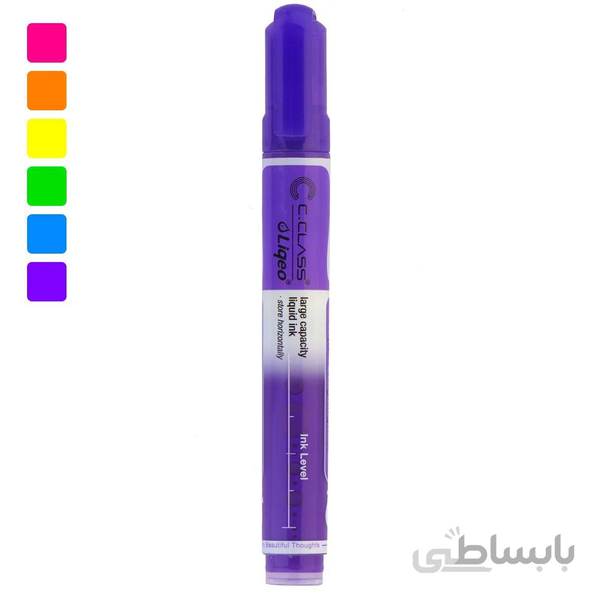 ماژیک هایلایتر بزرگ سی کلاس مدل H-2127A بنفش