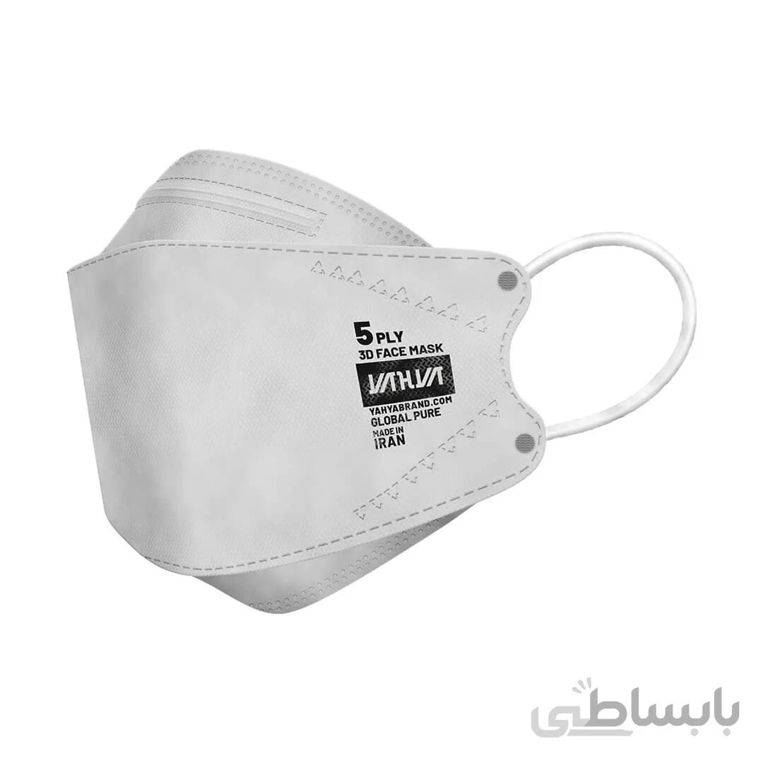 ماسک سه بعدی 5لایه کد 3D-W سفید