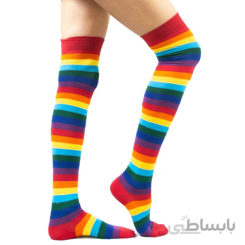جوراب بالازانو رنگین کمان