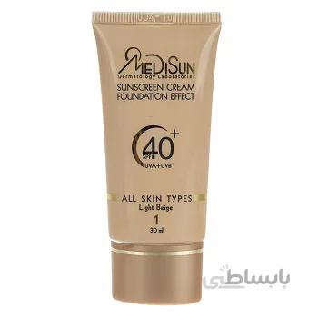 کرم ضد آفتاب رنگی با پوشش کرم پودری (بژ روشن) SPF40...