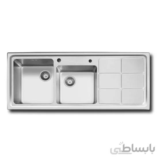 سینک ظرفشویی توکار اخوان ا Akhavan Double Bowl Sink 304 S