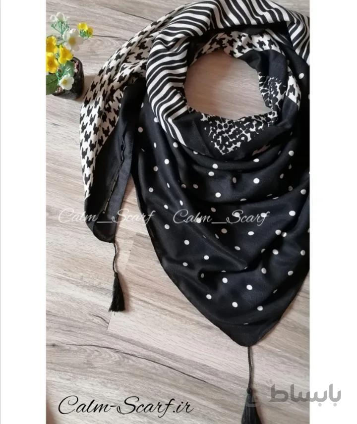 روسری نخی چهارتیکه منگوله دار