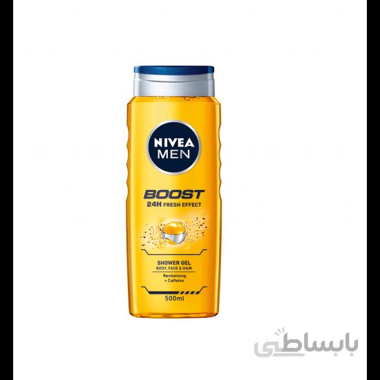 شامپو سر و بدن و صورت مردانه مدل Boost نیوا Nivea حجم 500 میل