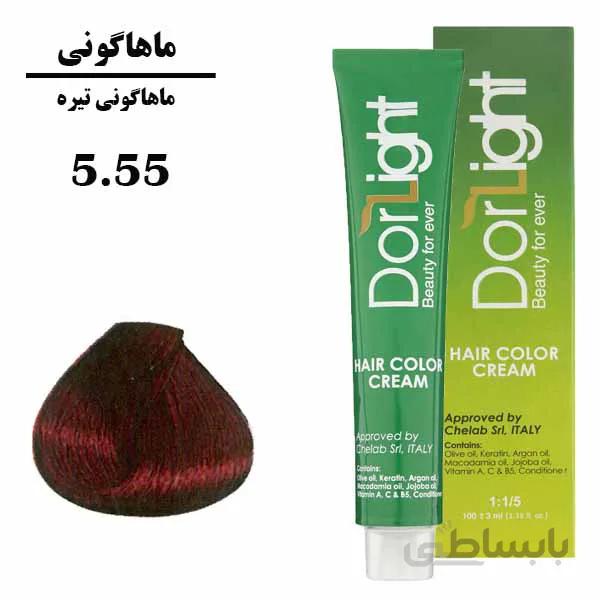 رنگ موی ماهاگونی تیره (5.55) دورلایت سری ماهاگونی 100میل
