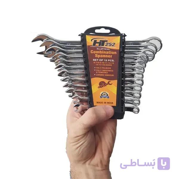 مجموعه ۱۲ عددی آچار یکسر تخت یکسر رینگی اچ تی مدل HT-250 — تصویر 1