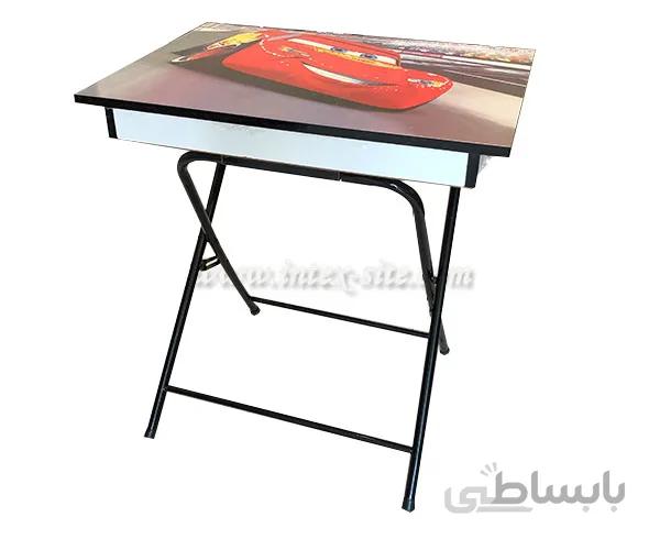 میز تحریر تاشو پسرانه کشودار طرح ماشین ها