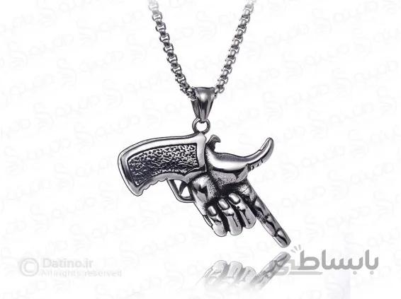 گردنبند مردانه هفت تیر دست 13796