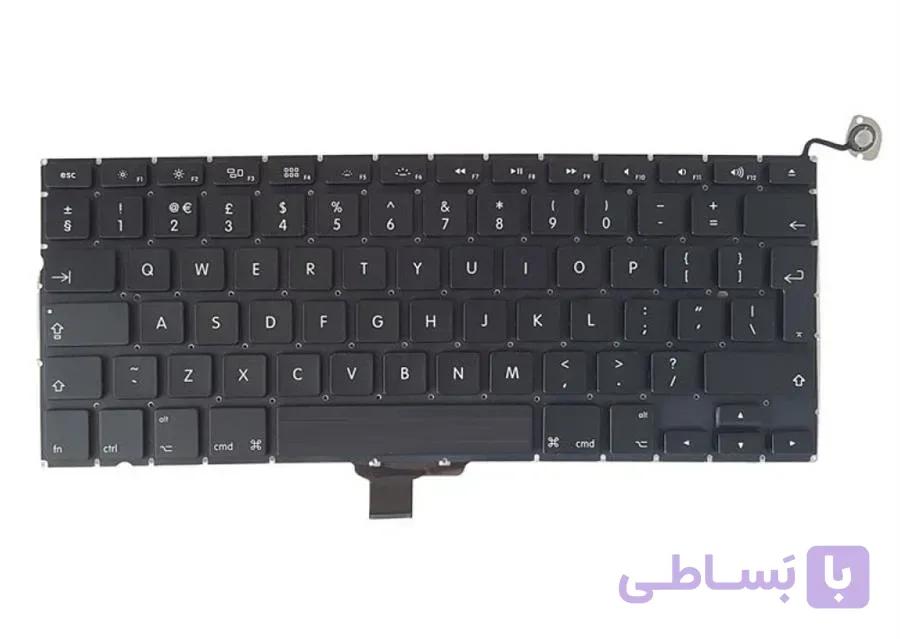 کیبورد لپ تاپ اپل MacBook Pro A1278 مشکی اینتربزرگ به همراه کلید پاور