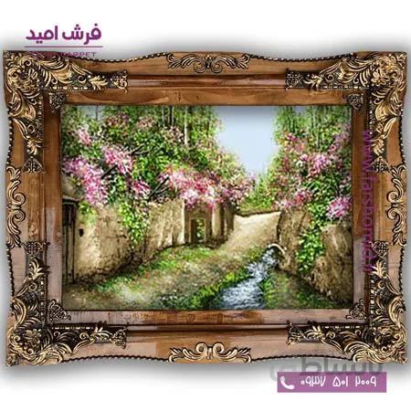 تابلو فرش ماشینی طرح تابلو نقاشی منظره کد 4060 فرشان