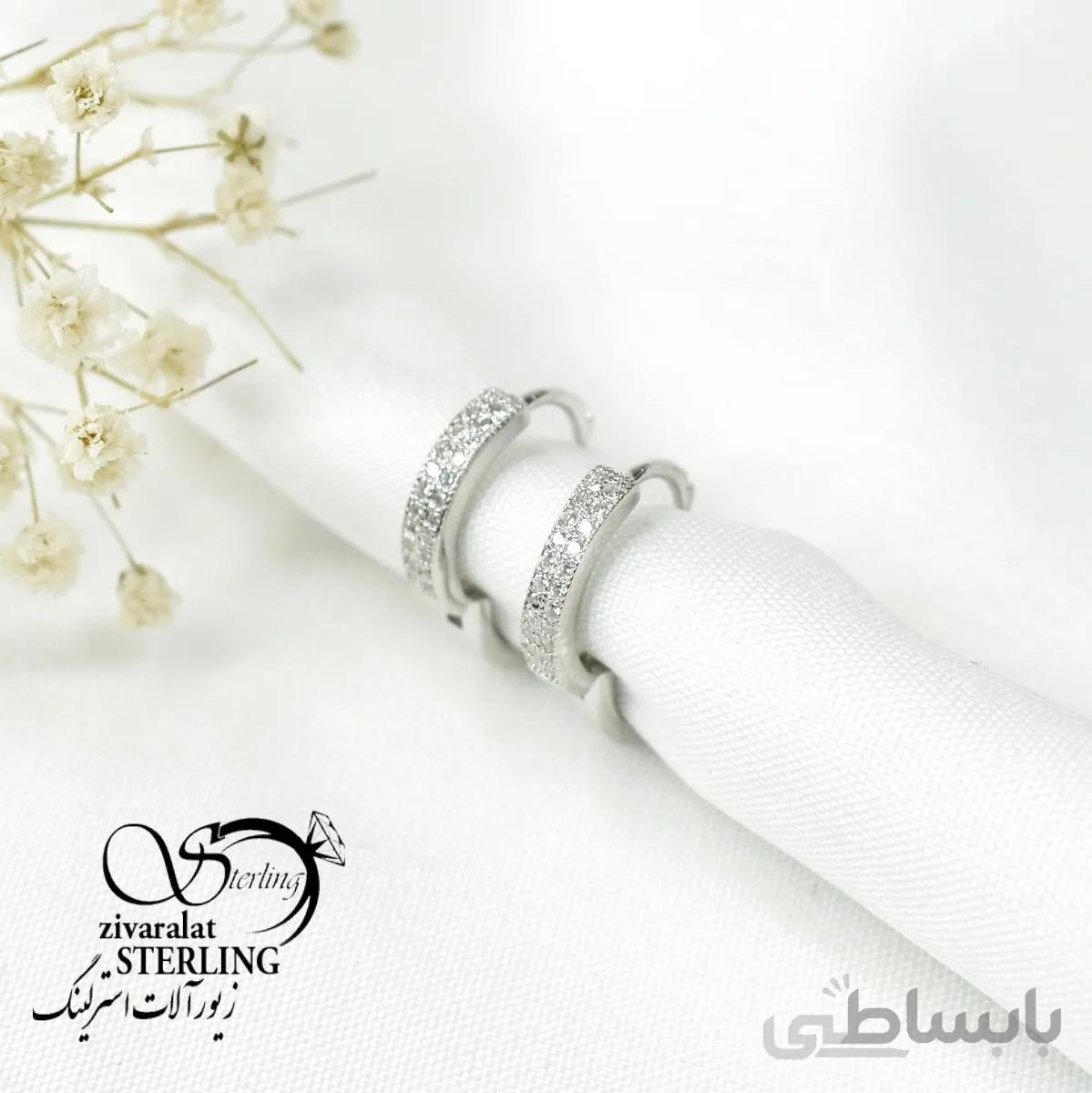 گوشواره حلقه ای نقره کد 6413