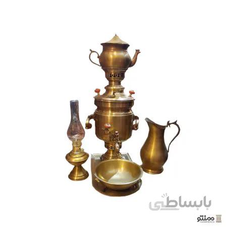سرویس سماور ذغالی برنجی 6 پارچه مدل استوانه
Brass charcoal samovar service 6 cloths cylindrical model