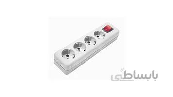 چهار خانه ارت دار با کلید و کابل 3 متری پارت الکتریک (کد: 294) ا PART ELECTRIC Power protection