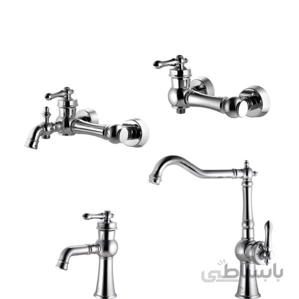 ست شیرآلات درخشان مدل آکوا طلایی ا set of Derakhshan faucets model Aqua