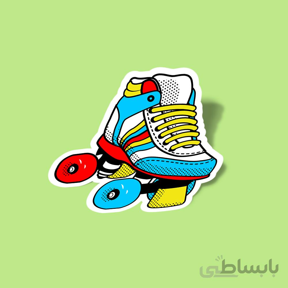 استیکر roller-skates