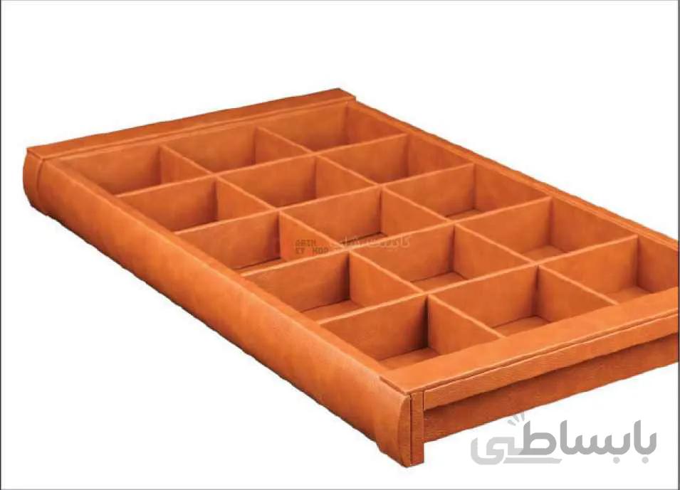 سینی مشبک ریلی داخل کمد لباس با فریم چرم رنگ دودی سایز 60 فانتونی مدل J624
