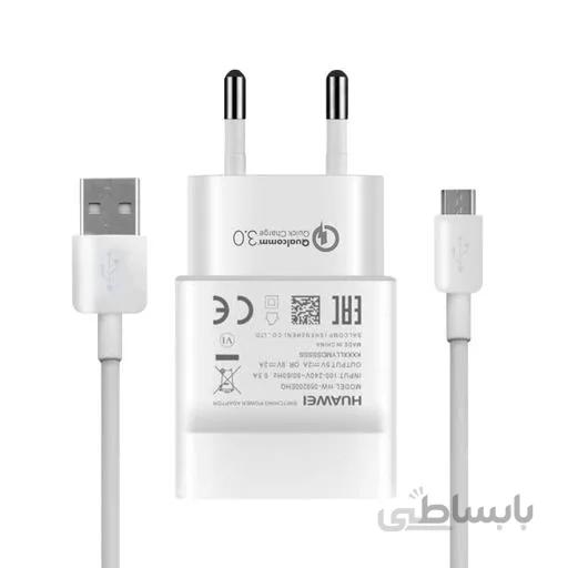شارژر دیواری مدل HW-059200EHQ به همراه کابل تبدیل microUSBهوآوی ا HW-059200EHQ wall charger with Huawei microUSB conversion cable