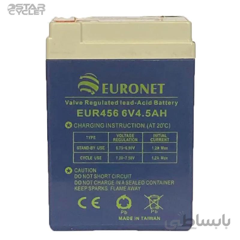 باتری یورونت مدل 6V 4.5A مناسب موتور و اسباب بازیهای شارژی