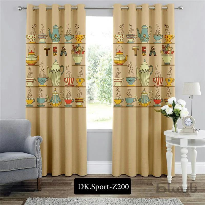 پرده پانچی (هازان و مخمل) کد DK.S.Z200 طرح اسپرت آشپزخانه