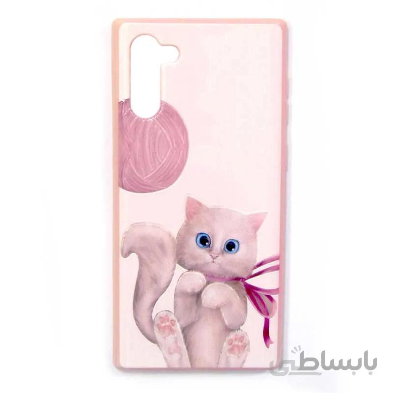 قاب فانتزی برجسته دخترانه صورتی طرح گربه گوشی سامسونگ Samsung Note 10