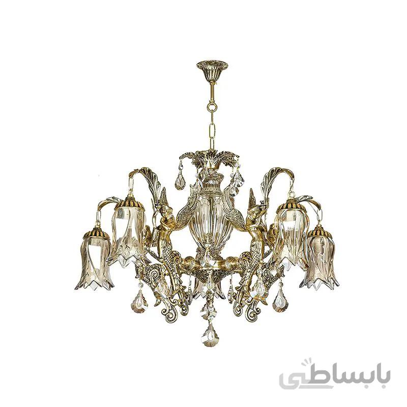 لوستر 10 شعله چشمه نور مدل C2163/5+5-BO