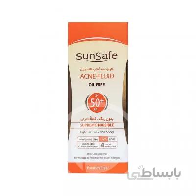 فلوئید ضد آفتاب SPF50 فاقد چربی سان سیف 50 میلی لیتر ا acne spf50 fluid oil free 50 ml