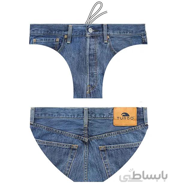مایو واترپولو مردانه توربو Jeans ا Turbo men Water polo Jeans