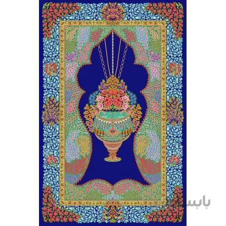 نخ و نقشه فرش تمام ابریشم کد 3