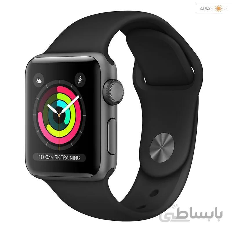 ساعت هوشمند اپل سری 3 سایز 42 خاکستری ا apple watch series 3 42mm aluminum white sport band (GPS)