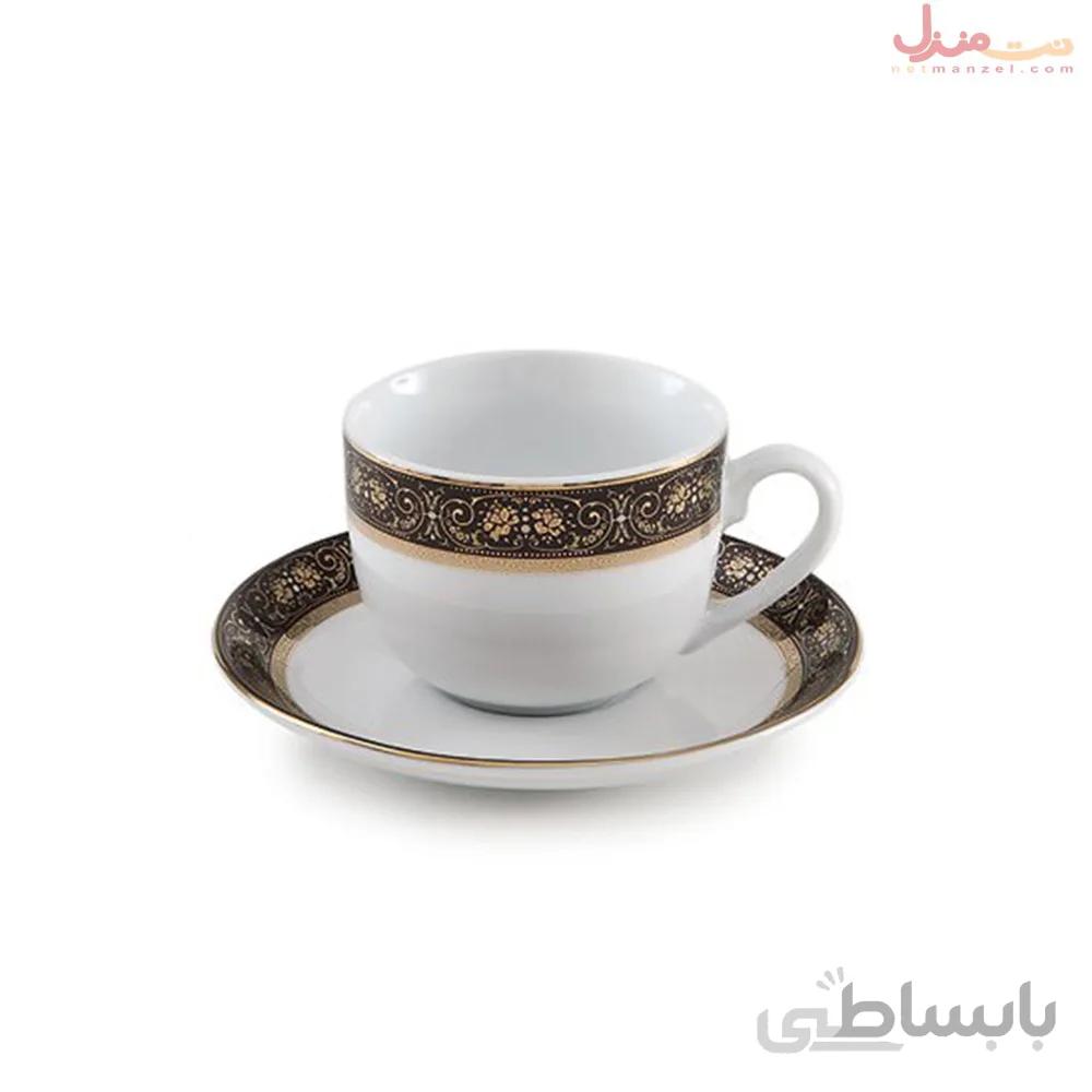 سرویس چای خوری 12 پارچه چینی زرین سری ایتالیا اف مدل میدنایت درجه عالی