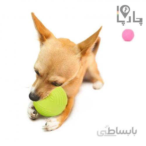 توپ بازی Mypet دندانی سوت دار - رنگ سبز فسفری