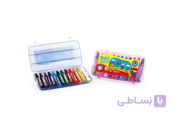 پاستل ۱۲ رنگ کیفی پلاستیکی آریا کد 2010