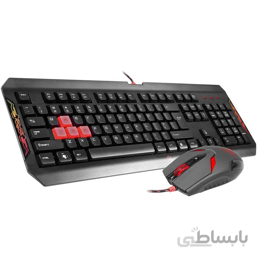 کیبورد و ماوس مخصوص بازی ای فورتک مدل Q-1100 ا A4tech Q-1100 Gaming Keyboard And Mouse