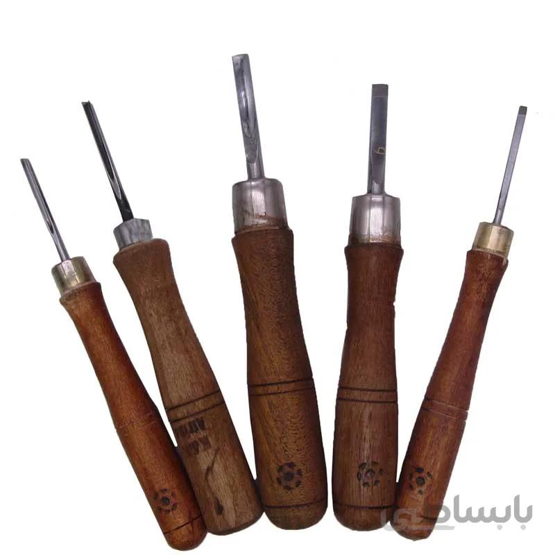 مغار منبت کاری دسته چوبی مجموعه 5 عددی