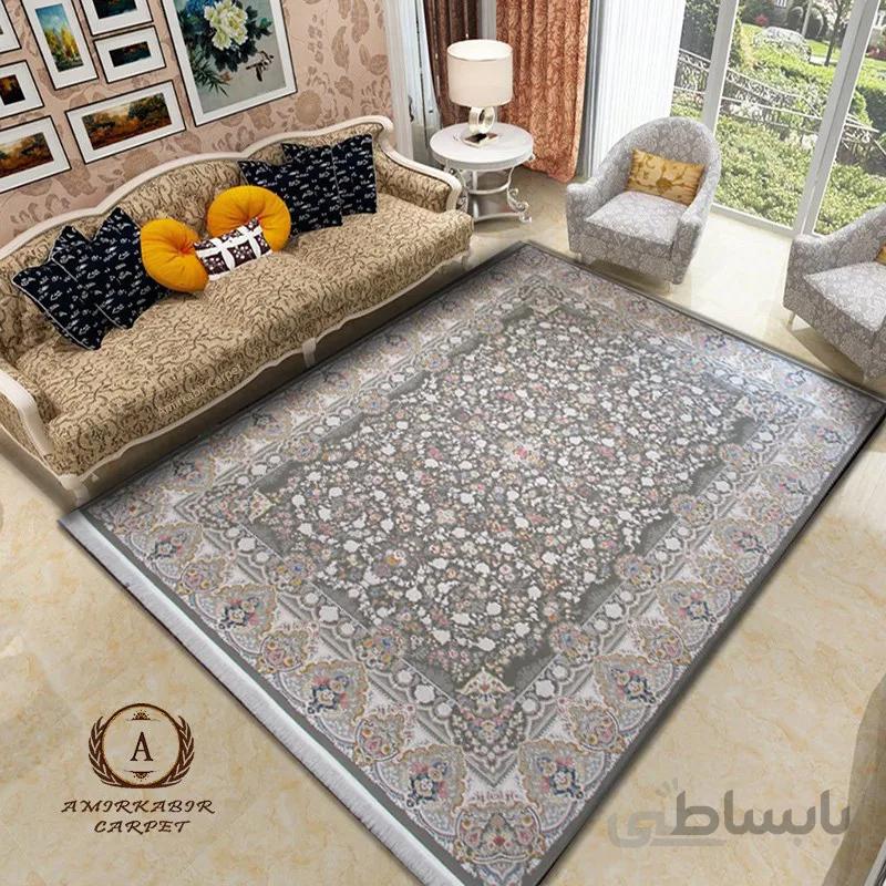 فرش ۱۵۰۰ شانه طرح باغ جان متالیک
